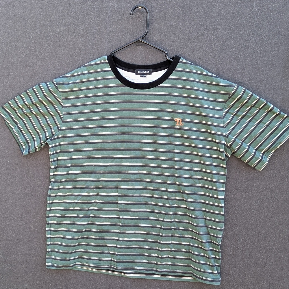 Barney Cools Green Horizontal Striped T-shirt - Size L